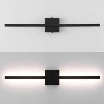 Vara 28" Modern Minimalist Indoor/Outdoor Metal 350-Degree Rotatable Dimmable Integrated LED Wall Sconce - JONATHAN Y